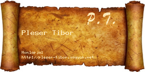 Pleser Tibor névjegykártya